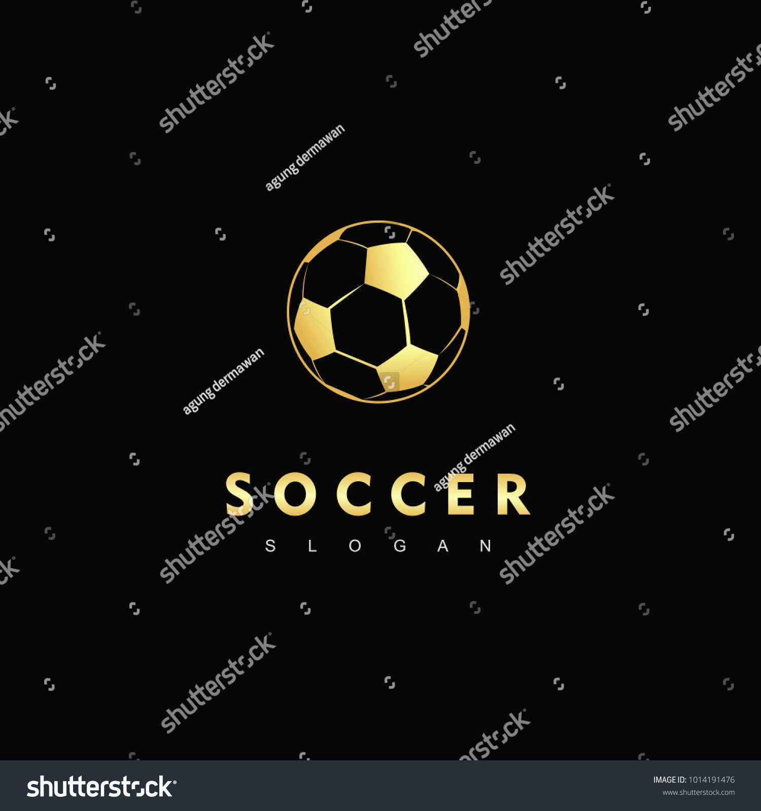 Golden Ball Logo Soccer Team Icon Stock Vector (Royalty Free ...