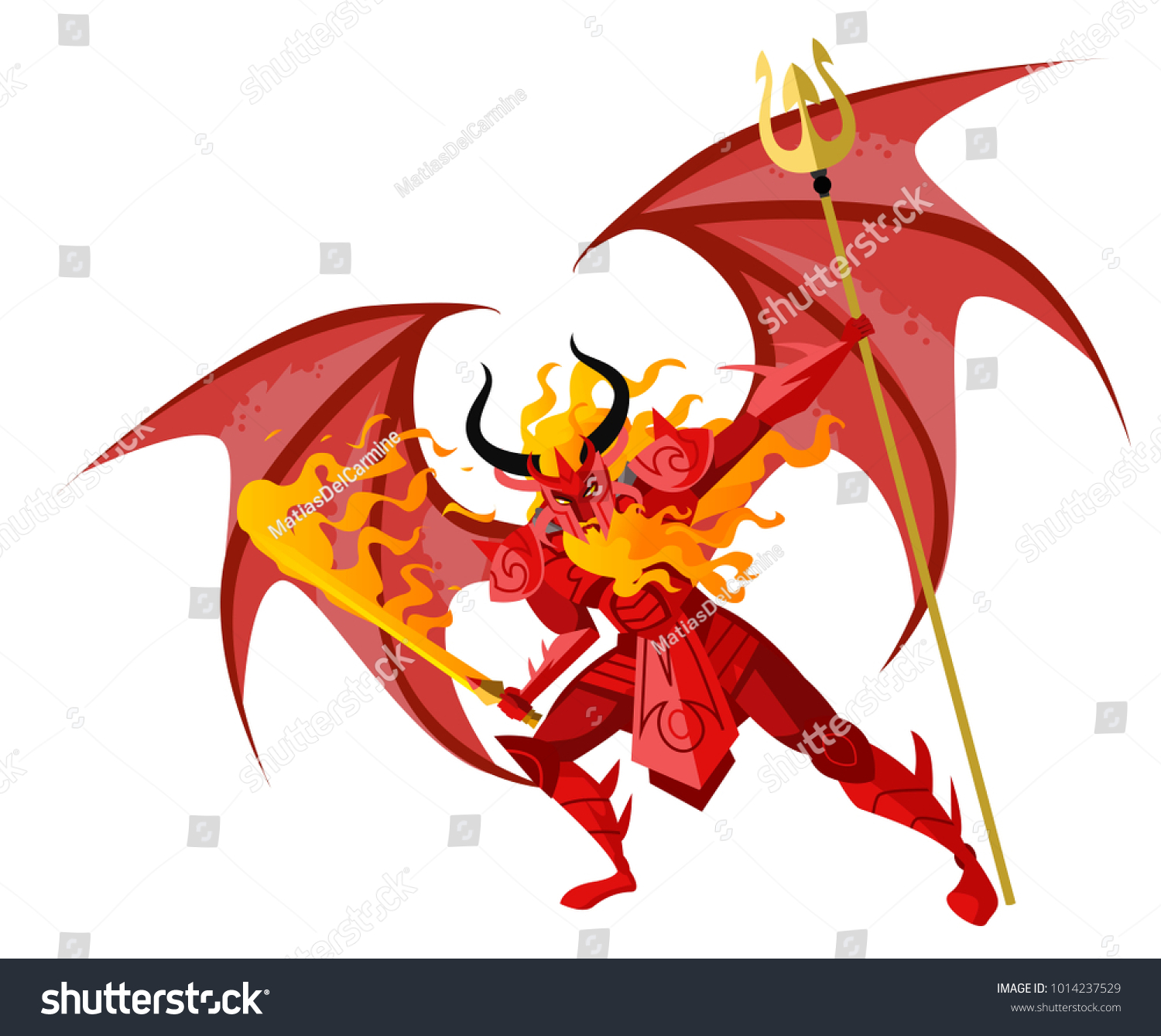 Evil Demon Trident Stock Vector Royalty Free 1014237529 Shutterstock 9831