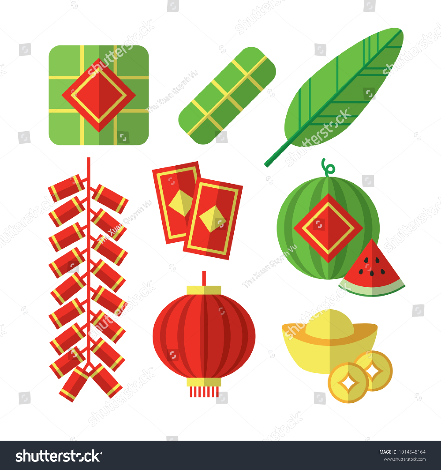 Vector Illustration Vietnamese Tet Lunar New Stock Vector (Royalty Free ...