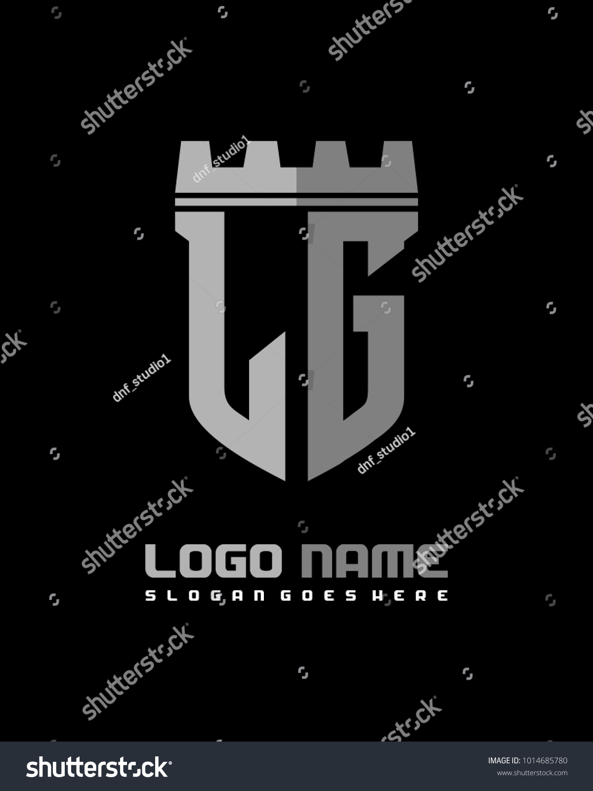 Fortress Shield Initial L G Logo Stock Vector (Royalty Free) 1014685780 ...