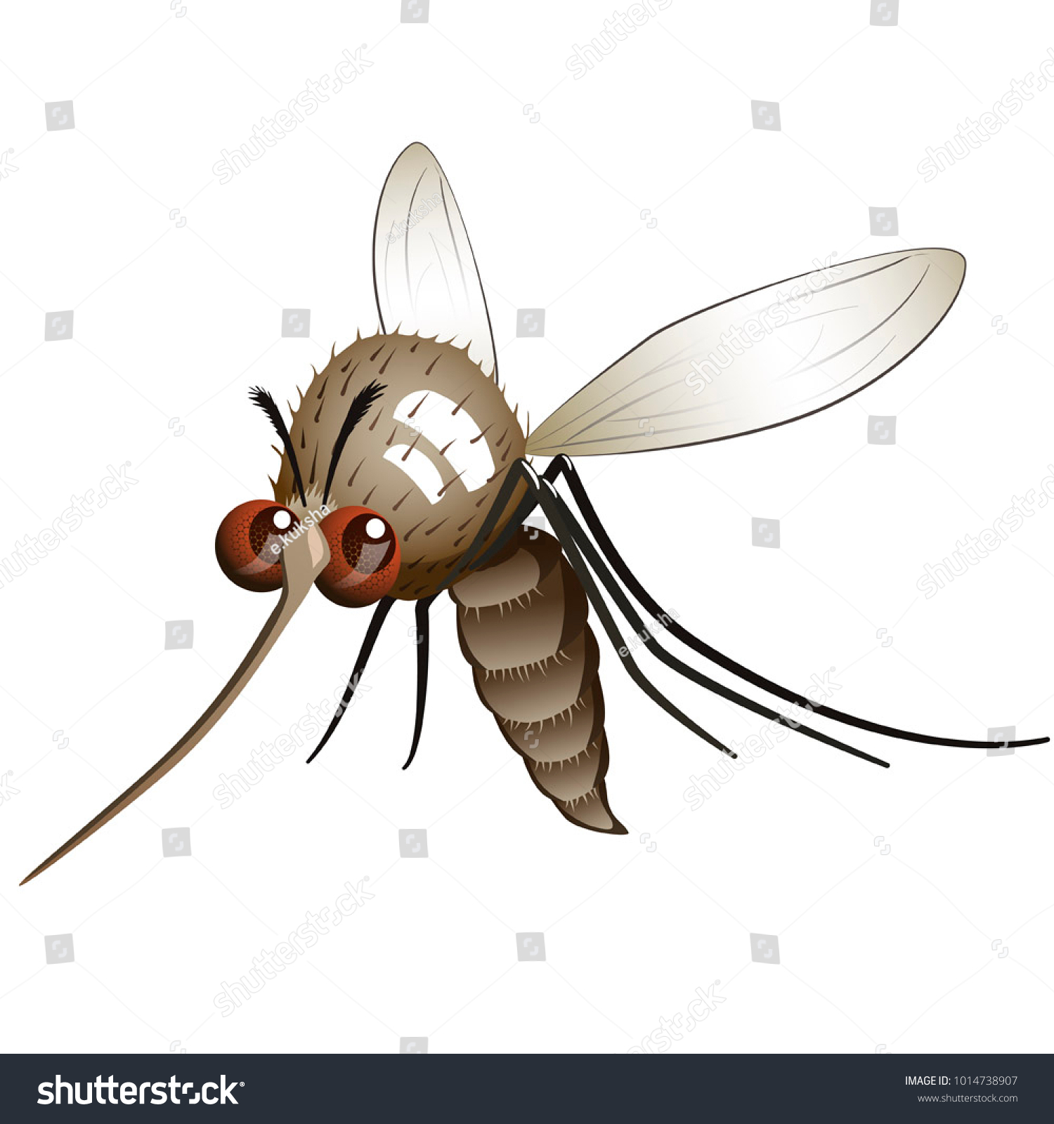 Cartoon Character Flying Mosquito Stock Vector (Royalty Free ...