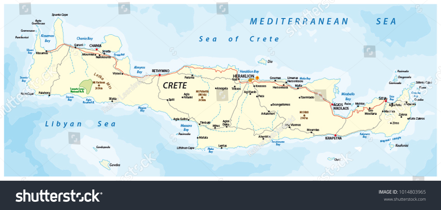 Vector Street Map Greek Mediterranean Island Stock Vector (Royalty Free ...