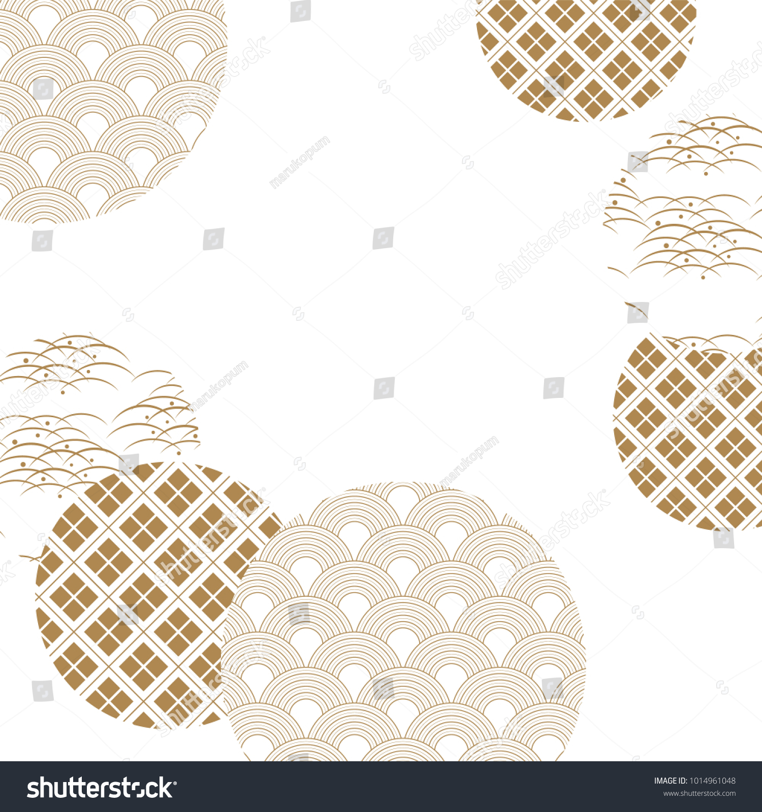 Japanese Pattern Vector Gold Oriental Geometric Stock Vector (Royalty ...