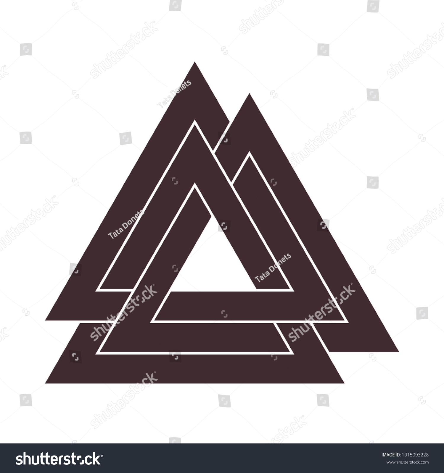 Vector Triangle Illustration Valknut Symbol Germanic Stock Vector