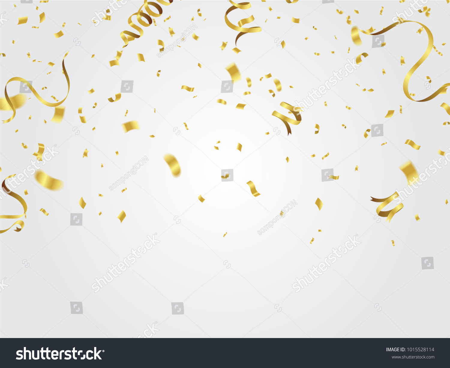 Gold Confetti Celebration Background Stock Vector (Royalty Free ...