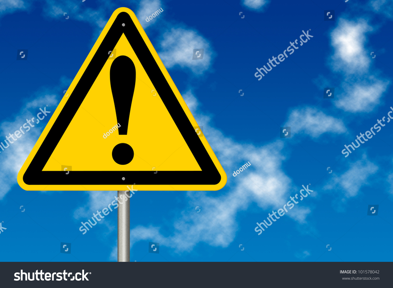 Danger Hazard Sign On Sky Background Stock Photo 101578042 | Shutterstock