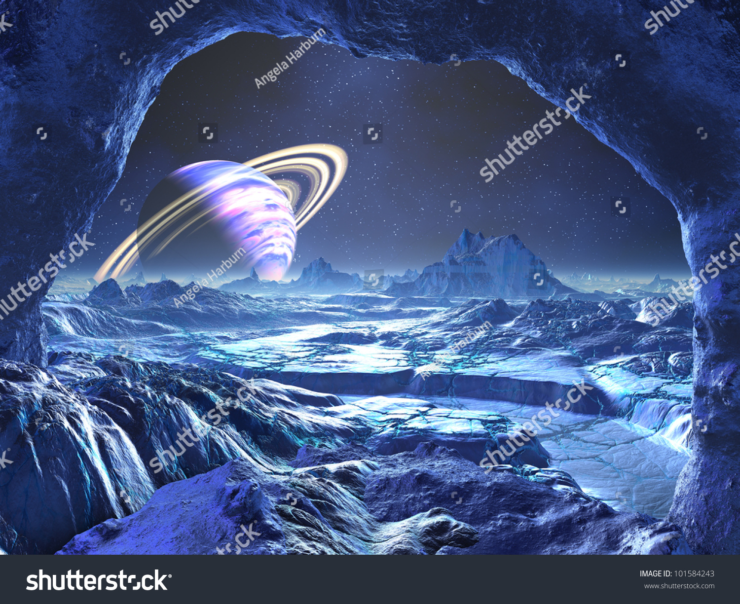 Electric Blue Alien Planet Stock Illustration 101584243 | Shutterstock