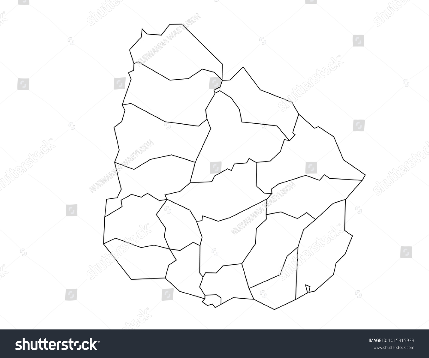 Uruguay Outline Map Detailed Isolated Vector Stock Vector (Royalty Free ...