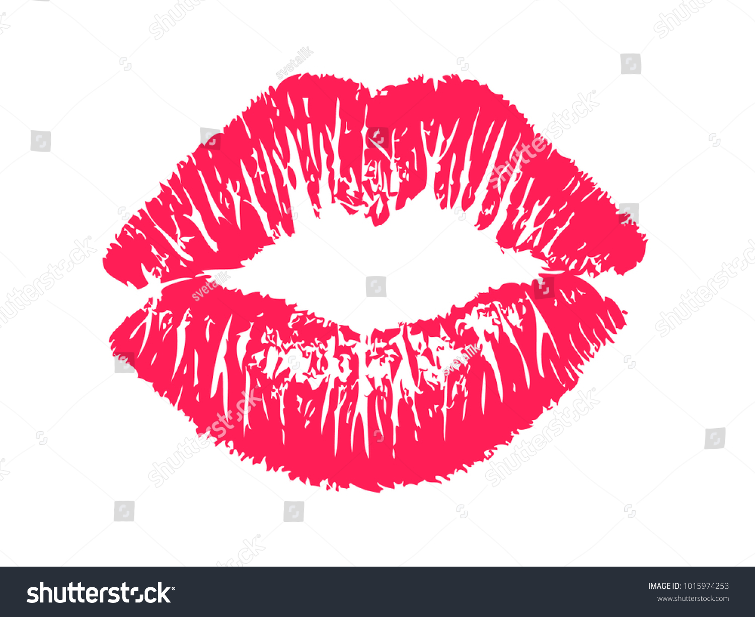 Female Red Lipstick Kiss Isolated On Stock Vector (Royalty Free ...