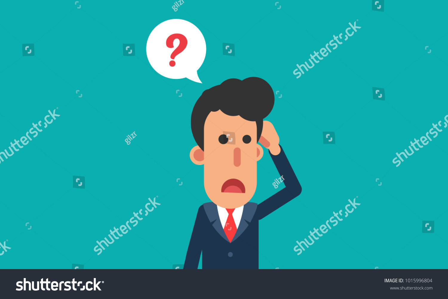 Businessman Confused Businessman Thinking Question Mark Stock Vector ...