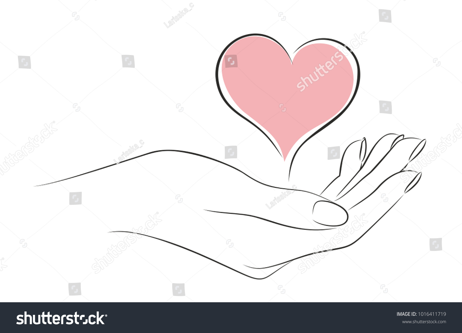 Рисунок руки с сердцем