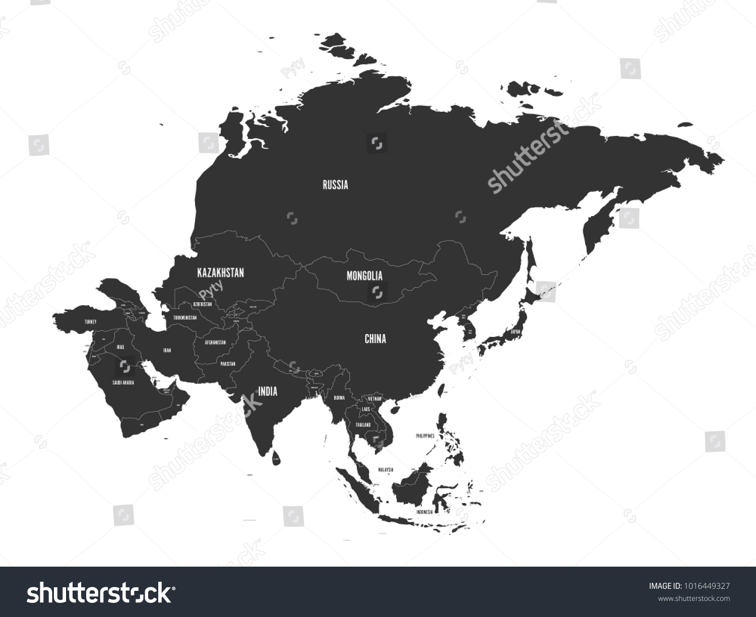 Political Map Asia Vector Illustration Stock Vector (Royalty Free ...