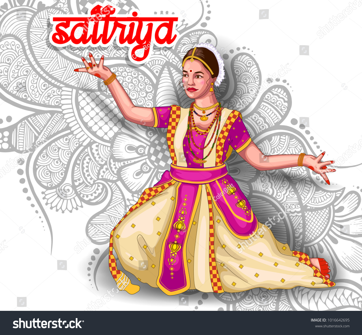 sattriya dance drawing