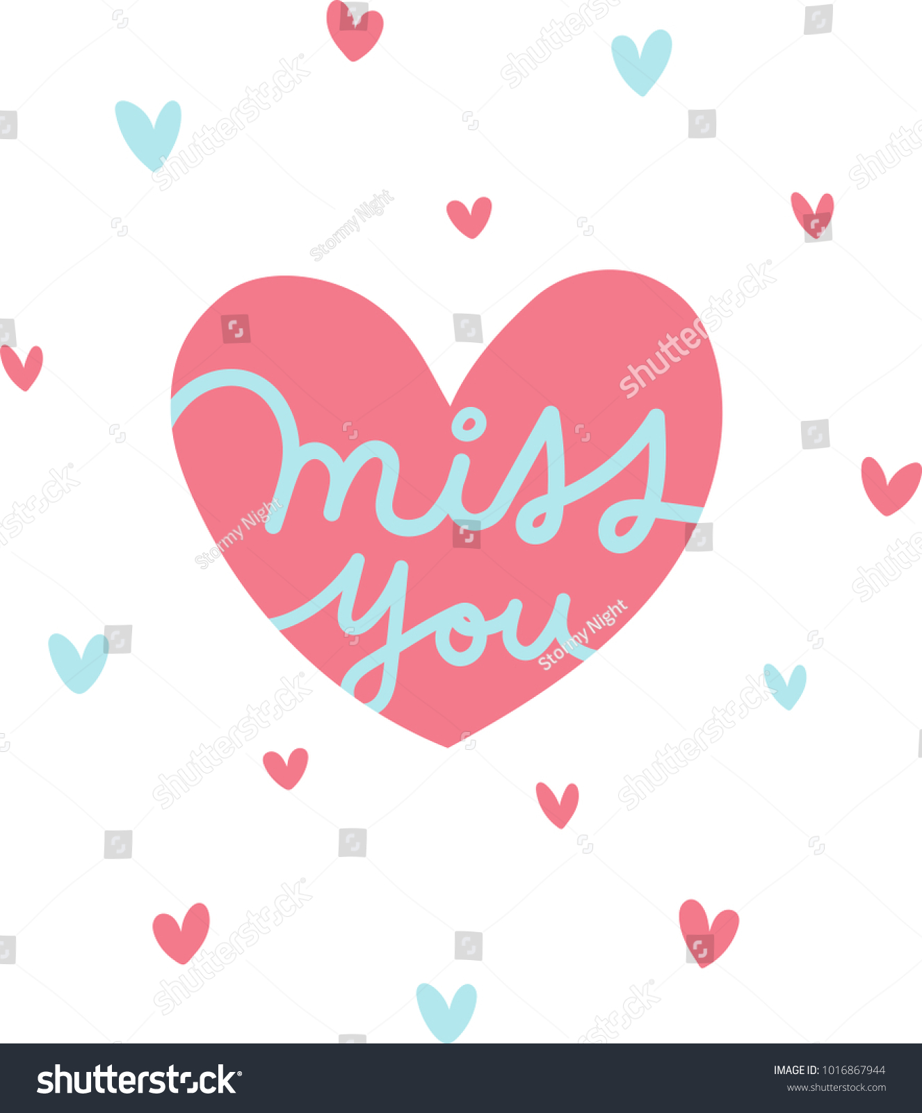 Hand Drawn Letters Miss You Clipart Stock Vector (Royalty Free ...