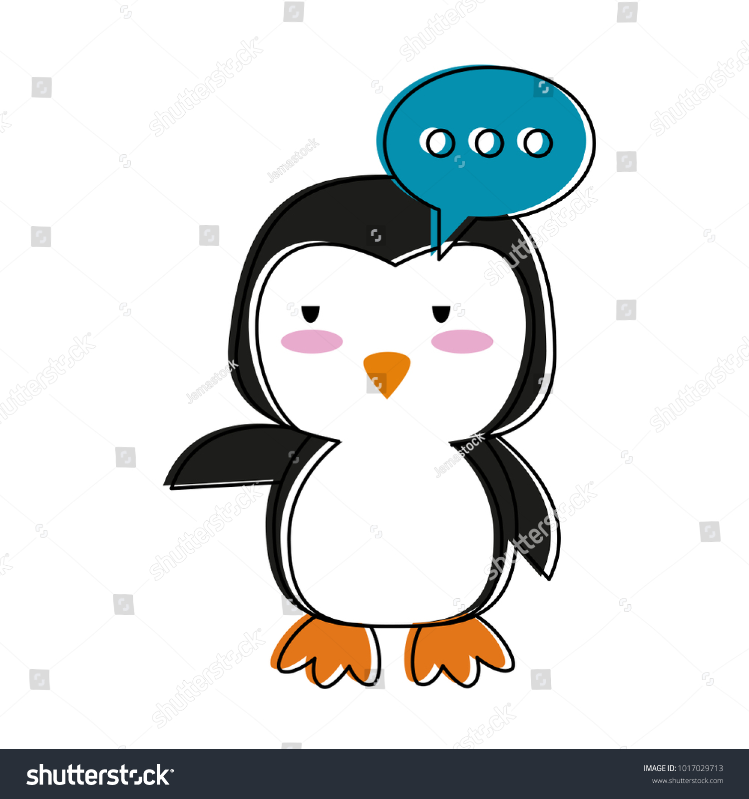 Cute Penguin Speakbox Cartoon Stock Vector (Royalty Free) 1017029713 ...