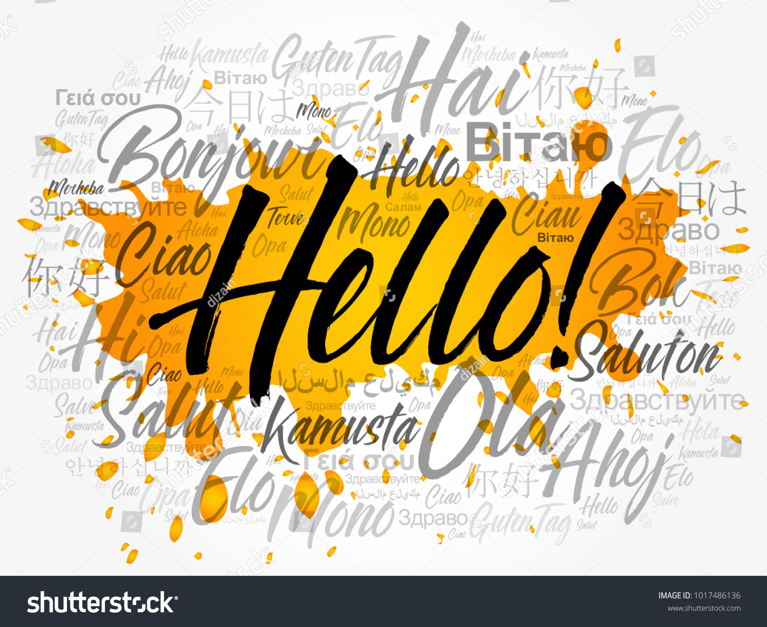 Hello Word Cloud Different Languages World Stock Illustration ...