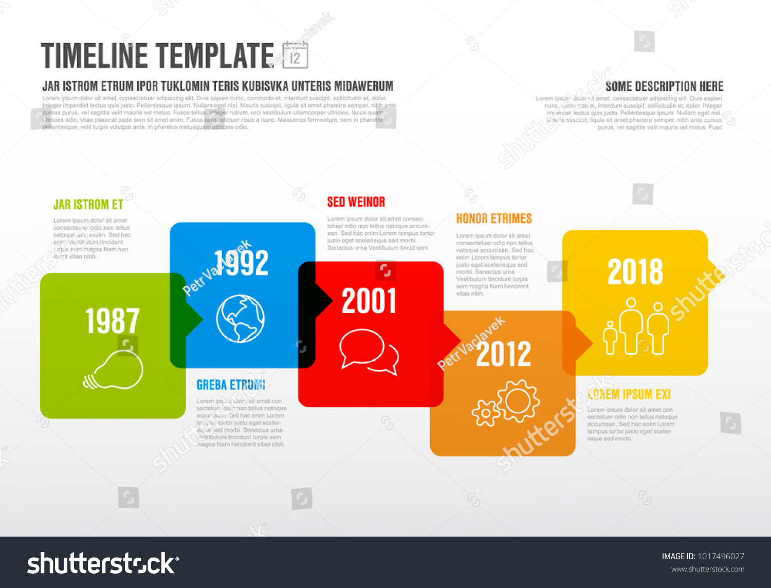 Vector Infographic Horizontal Timeline Template Made Stock Vector ...