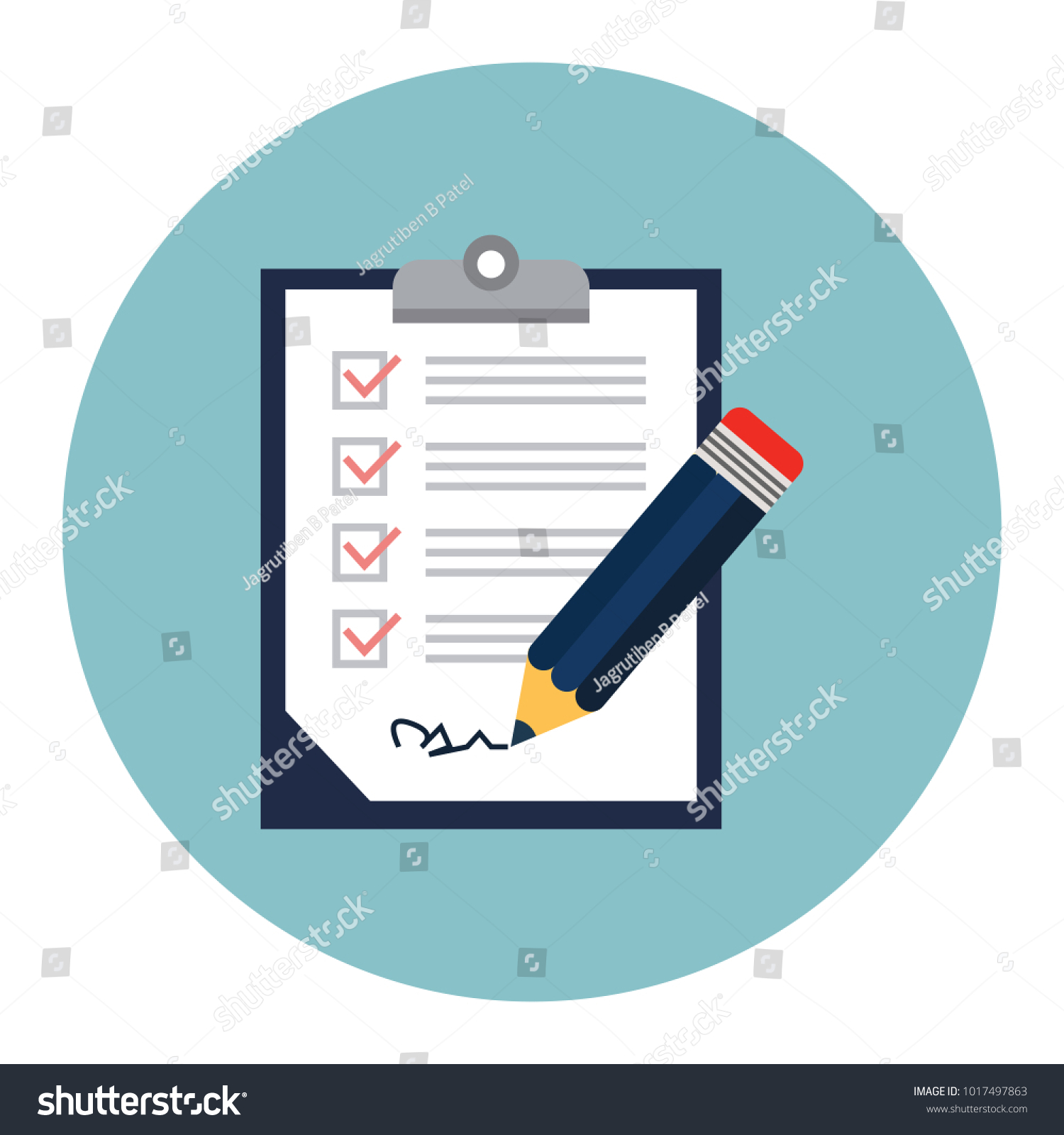 Clipboard Pencil Vector Stock Vector (Royalty Free) 1017497863 ...