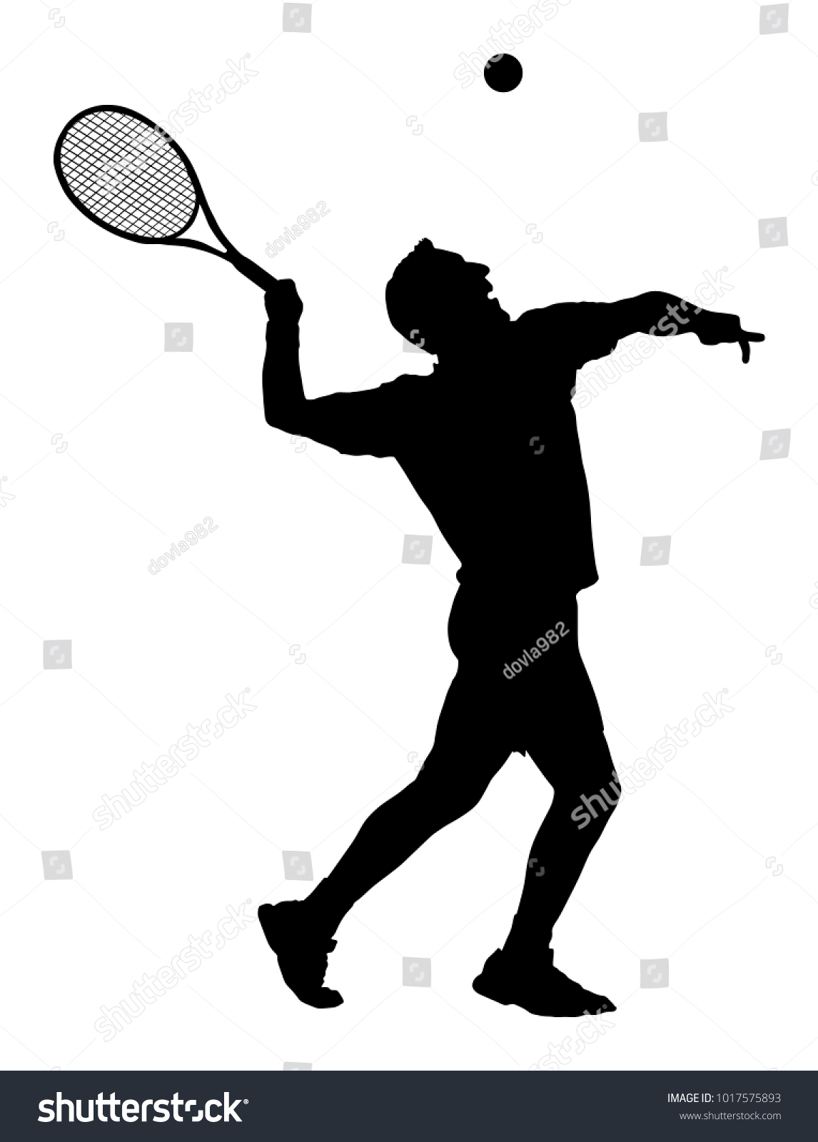 Man Tennis Player Vector Silhouette Isolated Stock Vector (Royalty Free ...