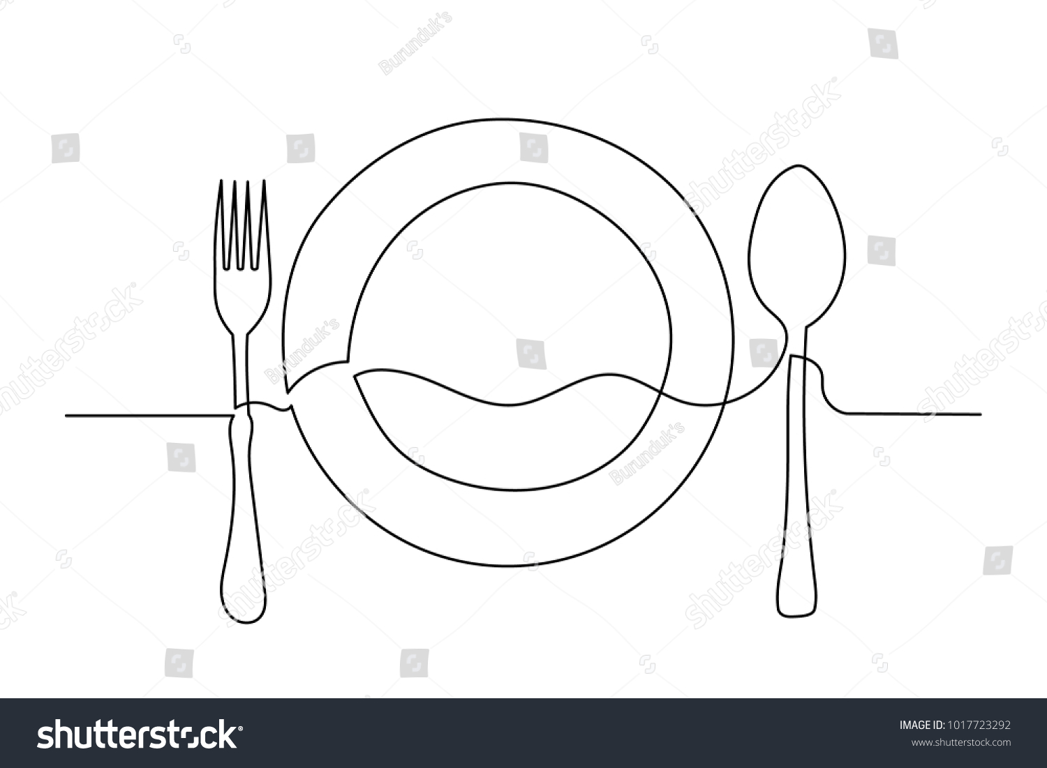 Блюдо нарисованное одной линией