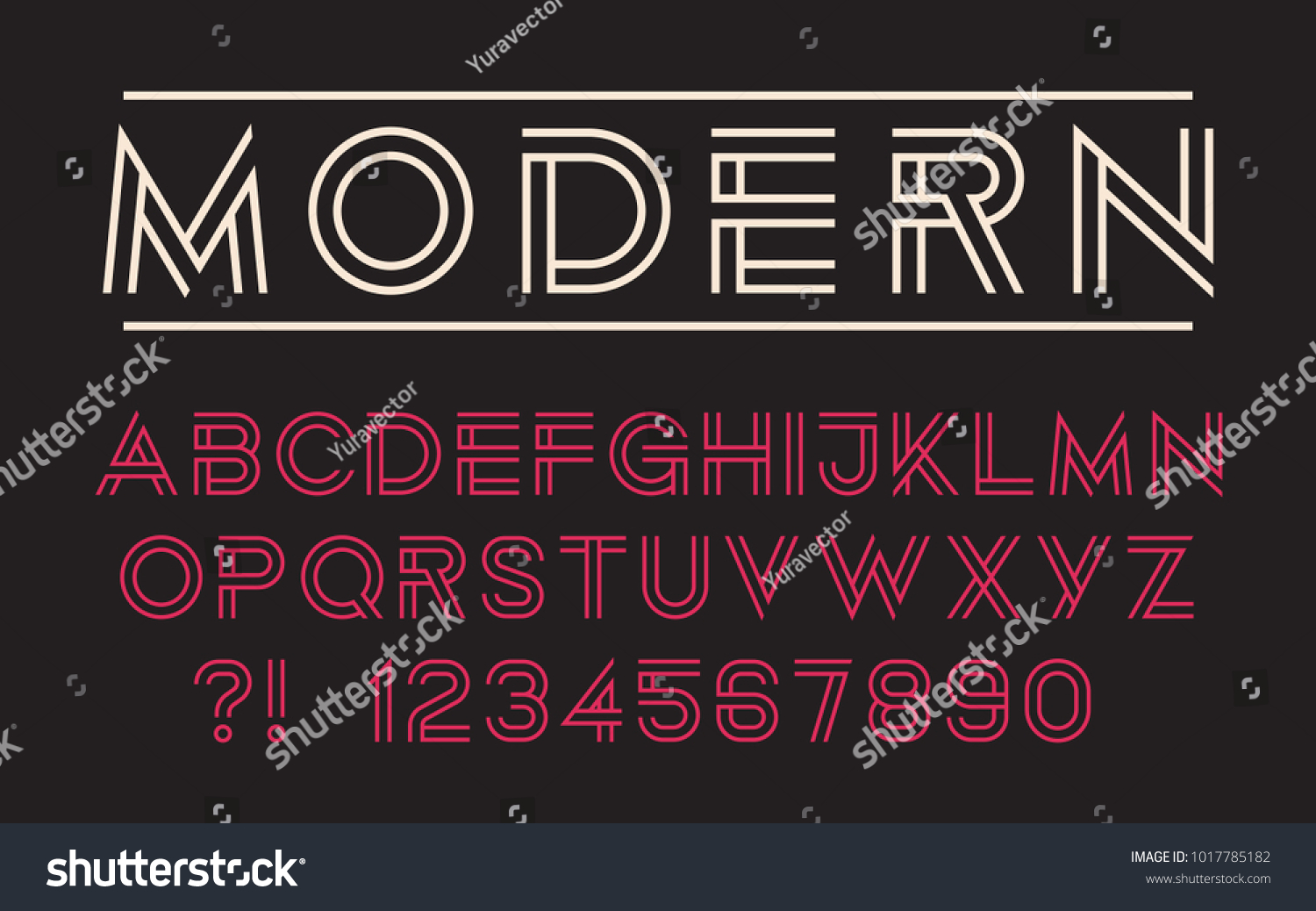 Geometric Technology Font Modern Futuristic Design Stock Vector ...