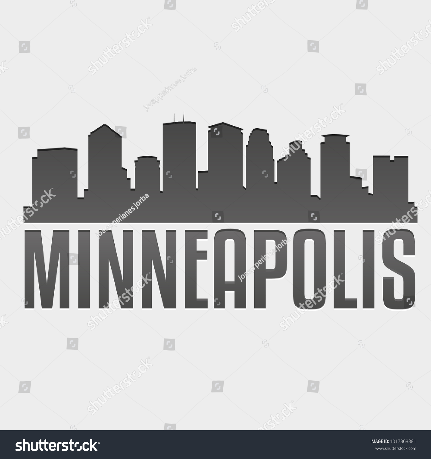 Minneapolis Minnesota Skyline Silhouette Design Stock Vector (Royalty ...