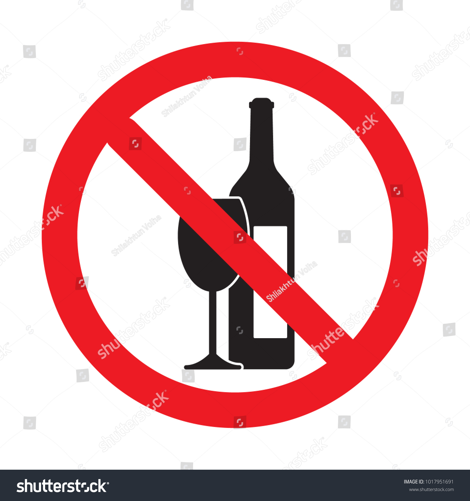 No Alcohol Drink Sign Vector Logo Stock Vector (Royalty Free ...