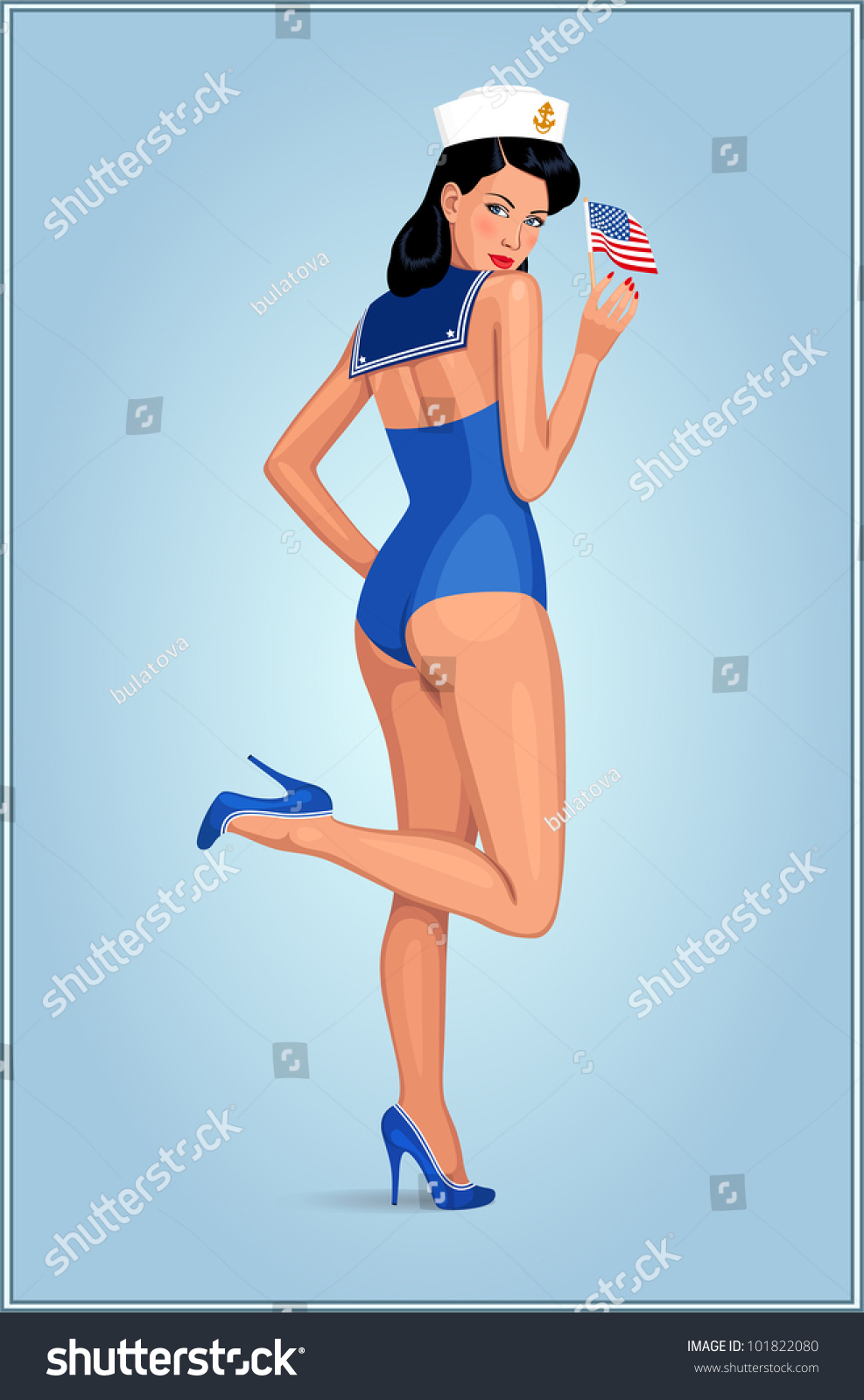 Sailor Girl Pinup Stock Vector Royalty Free 101822080 Shutterstock 2244