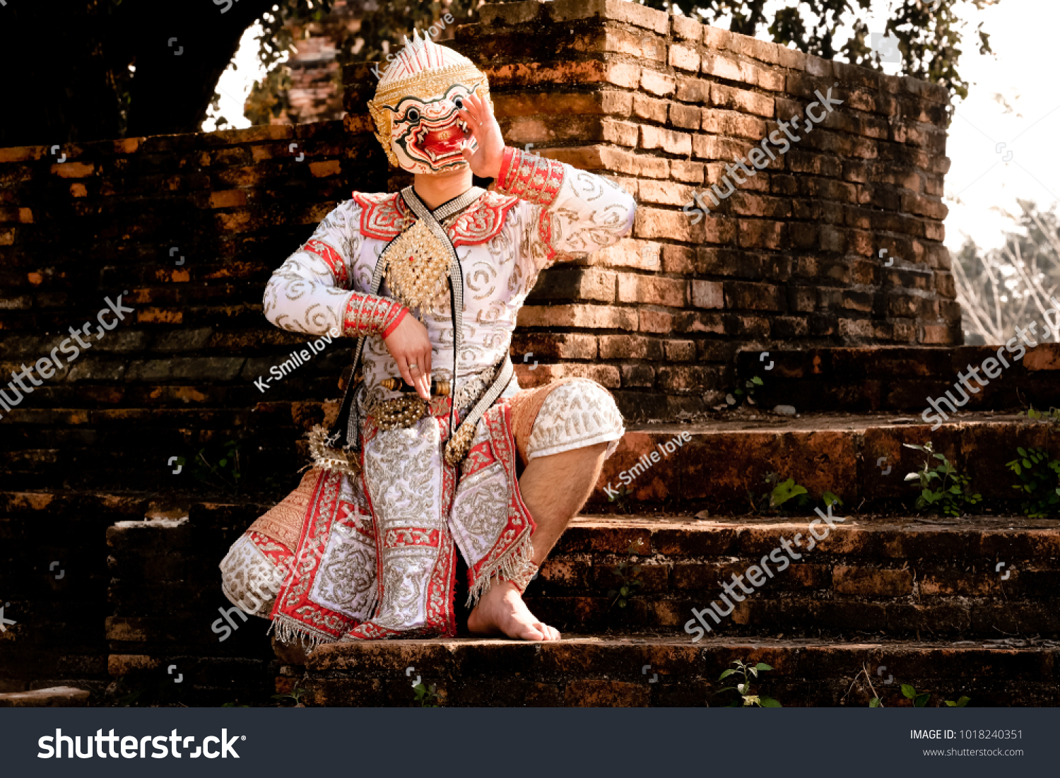 Khon Hanuman Ramayana Hanuman Character Thaland Stock Photo 1018240351 ...