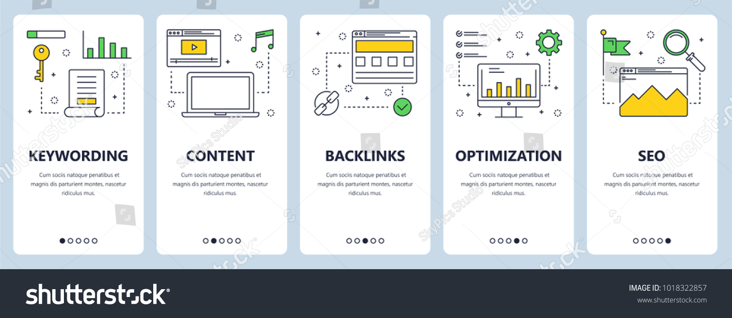 Vector Set Vertical Banners Keywording Content Stock Vector (Royalty ...
