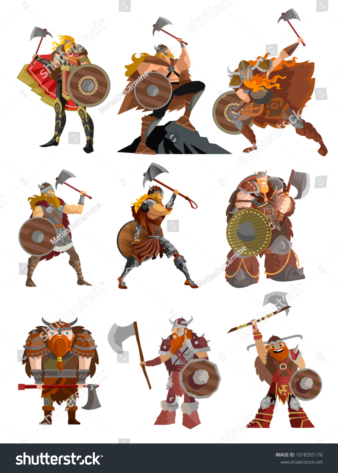 Strong Viking Warrior Axe Stock Vector (Royalty Free) 1018355176 ...