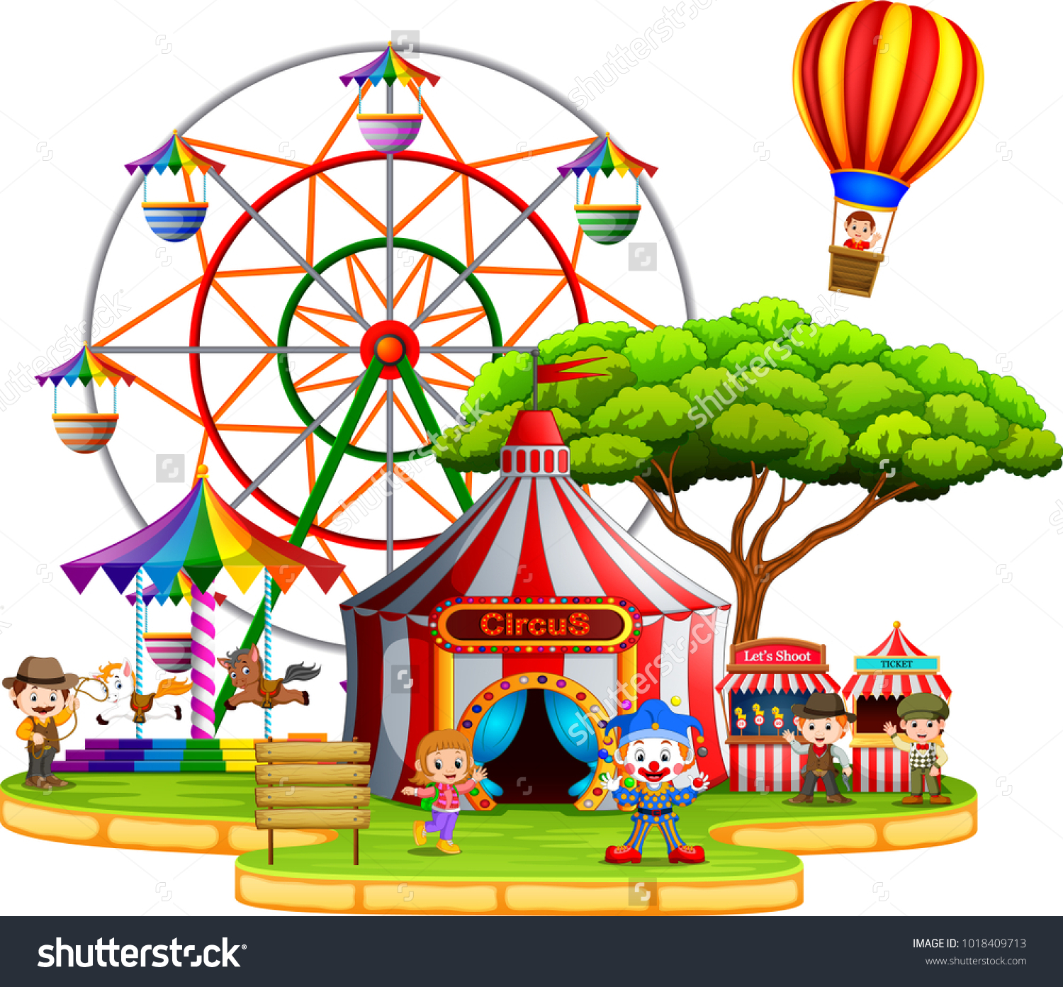 Vector Illustration People Having Fun Circus Stock Vector (royalty Free 