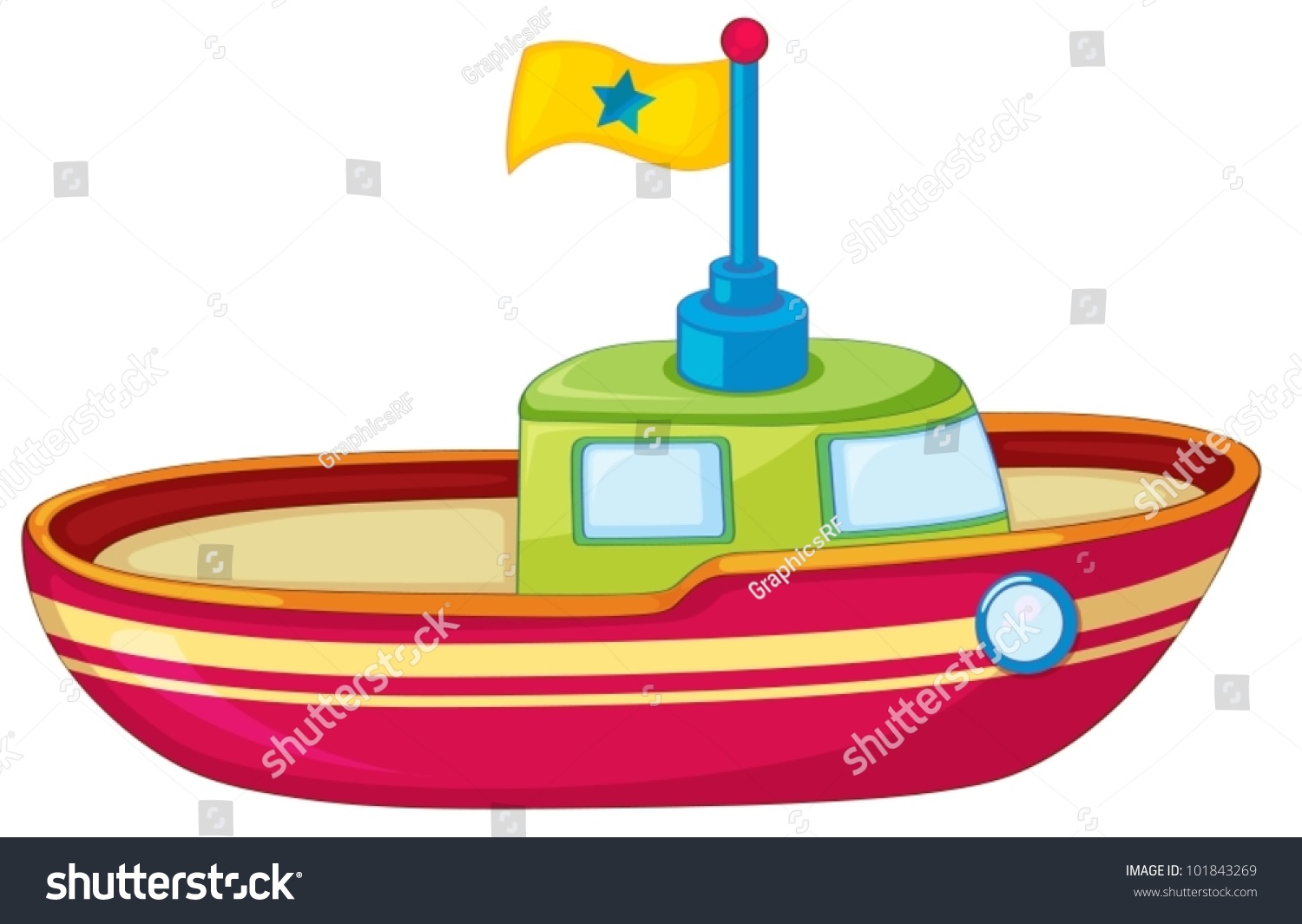 Игрушечная лодка на прозрачном фоне