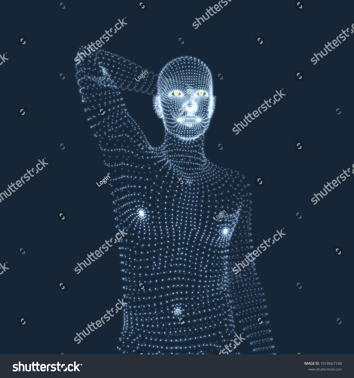 Man Thinker Pose 3d Model Man Stock Vector (Royalty Free) 1018667188 ...