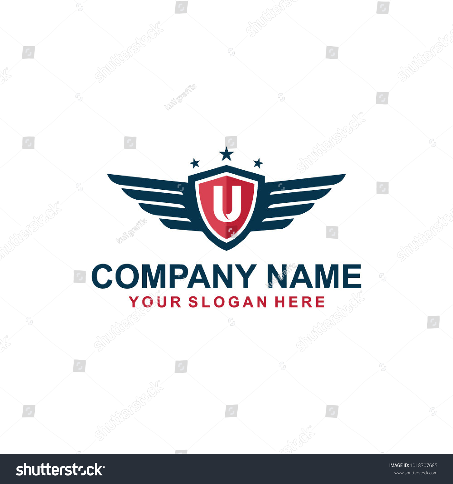 Wing Blue U Logo Vector Stock Vector (Royalty Free) 1018707685 ...