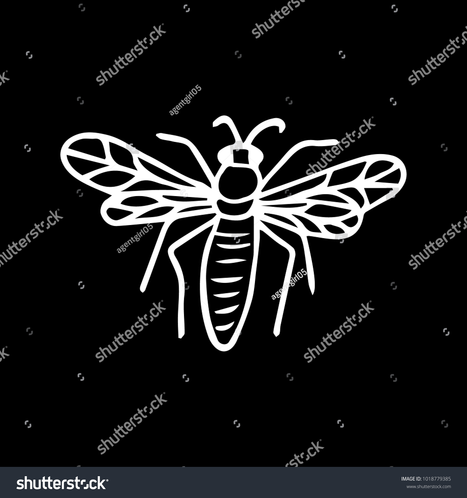 Bee Vector Illustration Doodle Style Design Stock Vector (Royalty Free ...