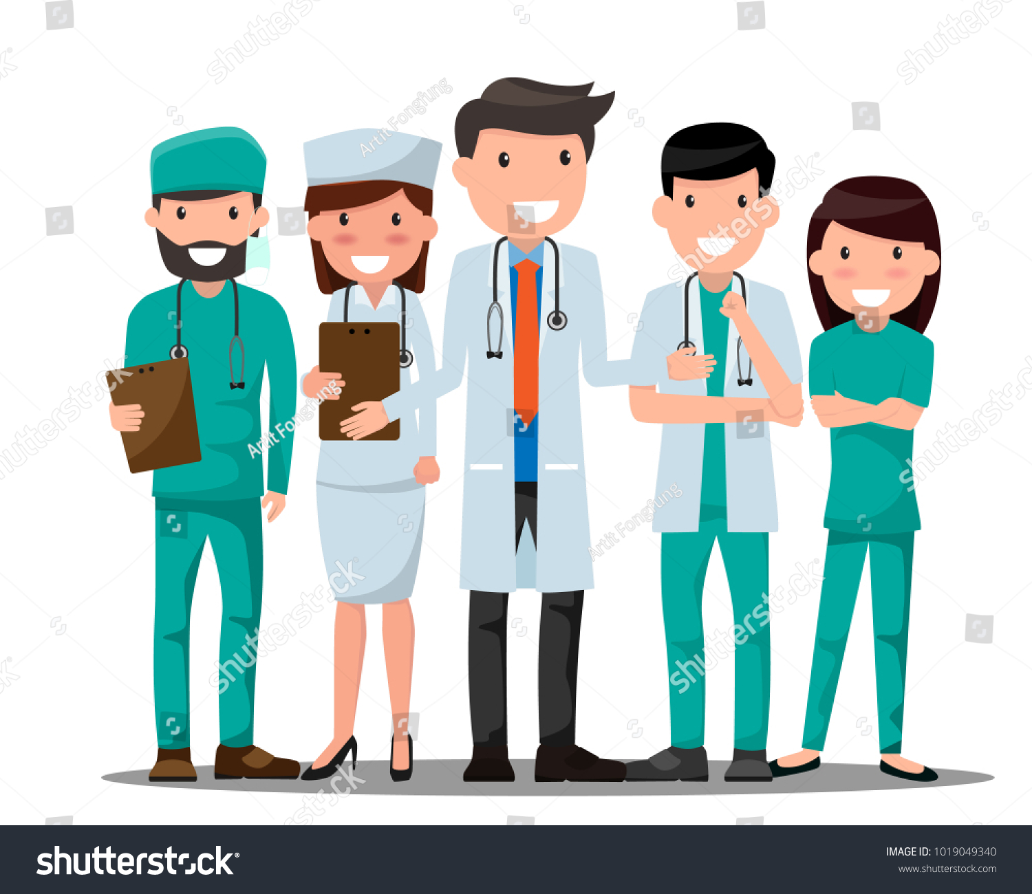 Doctor Nurse Medical Set Various Pose Stock Vector (Royalty Free ...