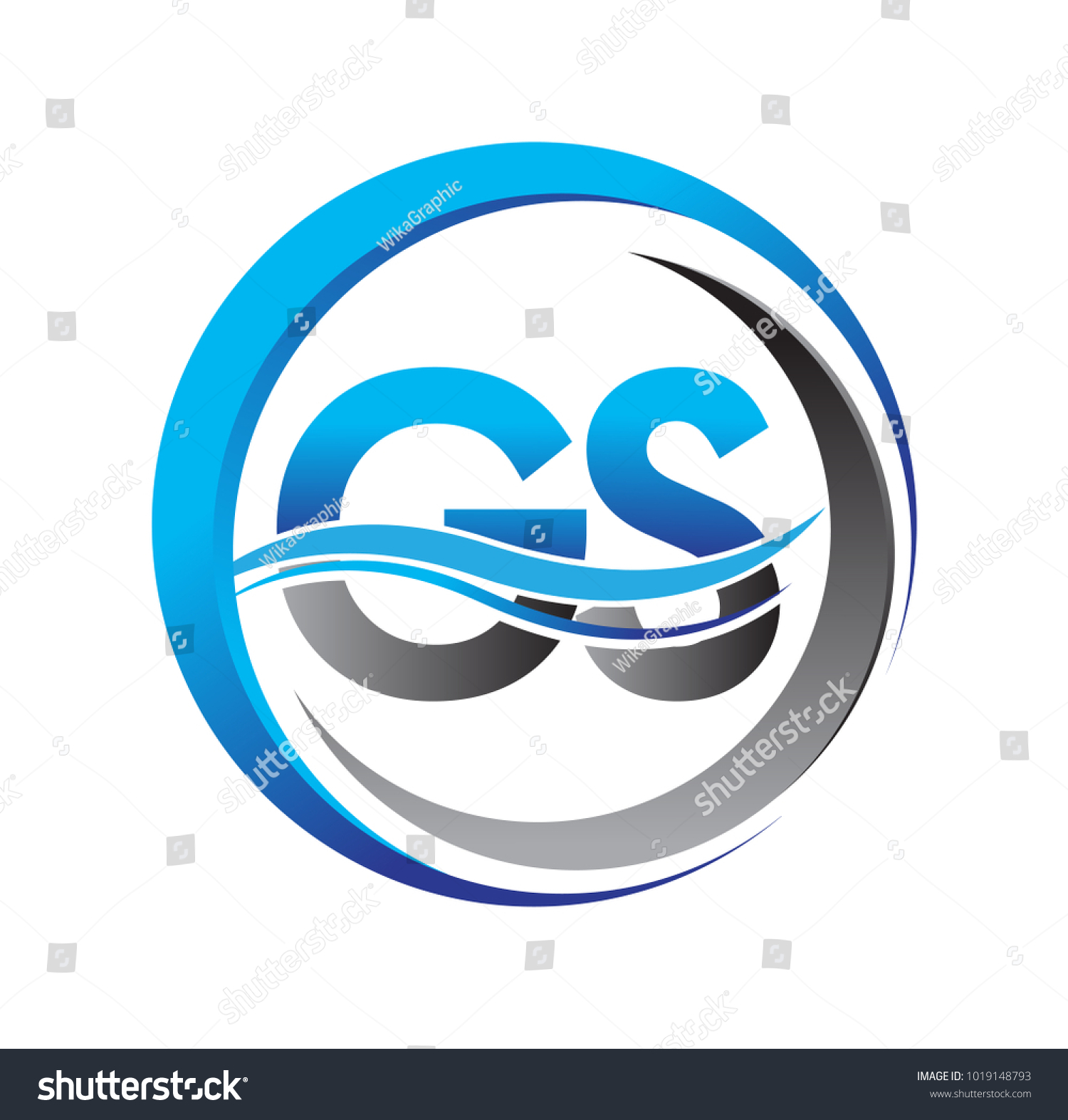 Initial Letter Logo Gs Company Name Stock Vector (Royalty Free ...