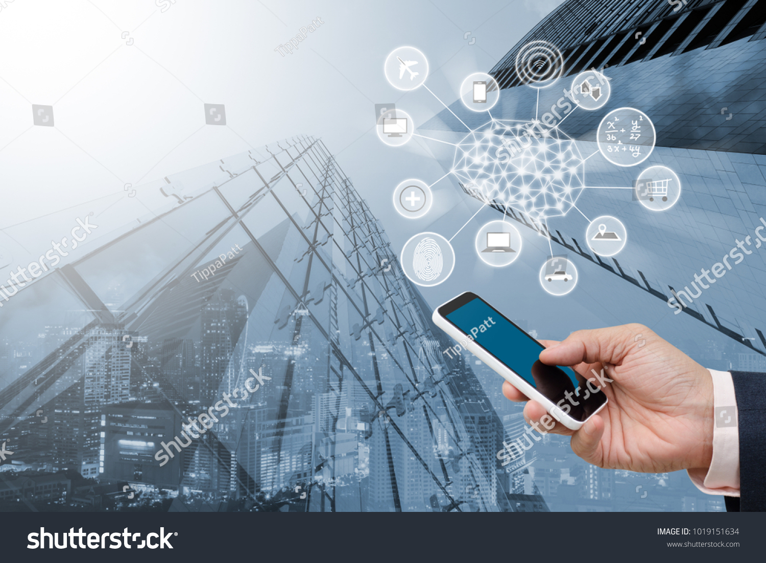 Artificial Intelligence Ai Internet Things Iot Stock Photo 1019151634 ...