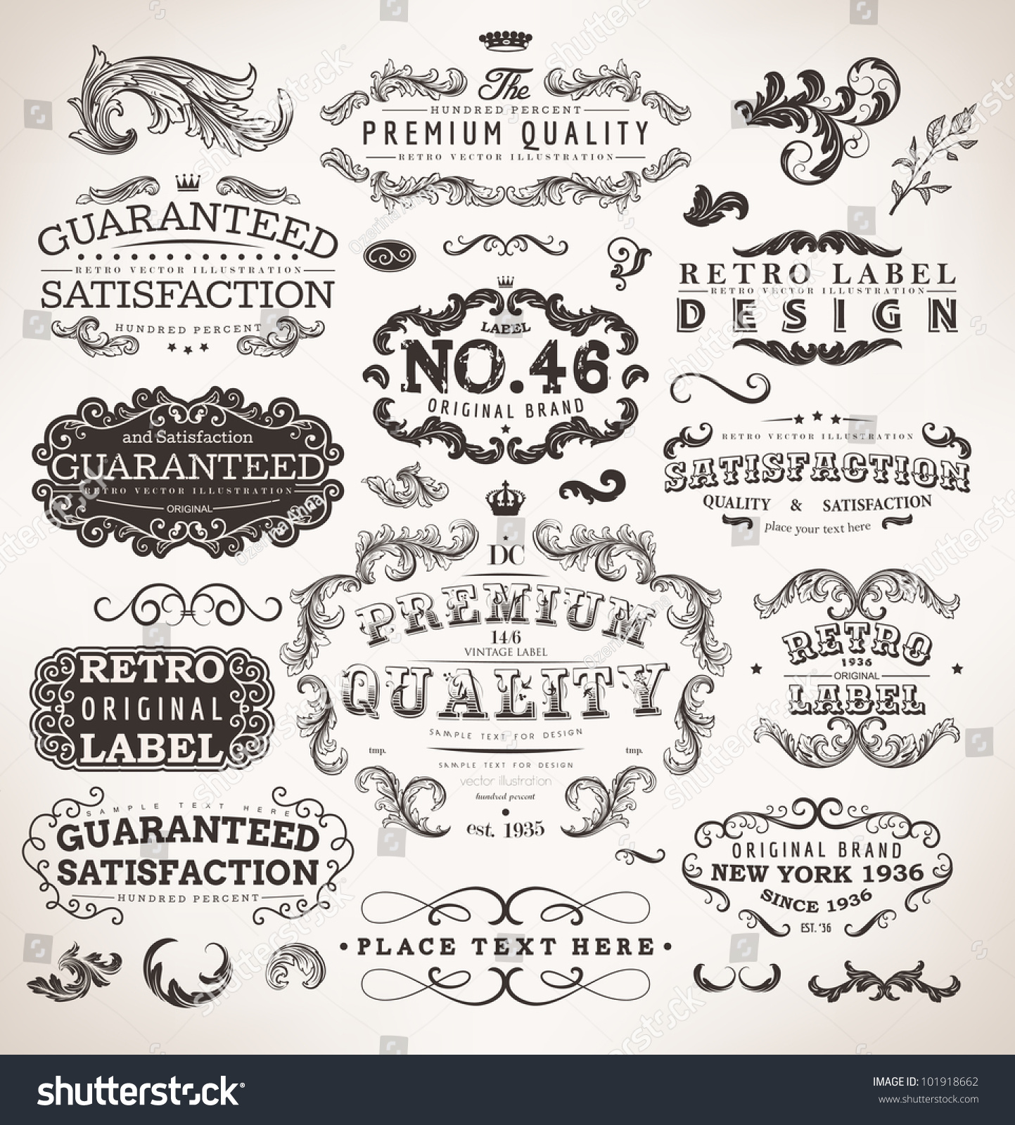 Retro Labels Vintage Badges Original Brand Stock Vector ...