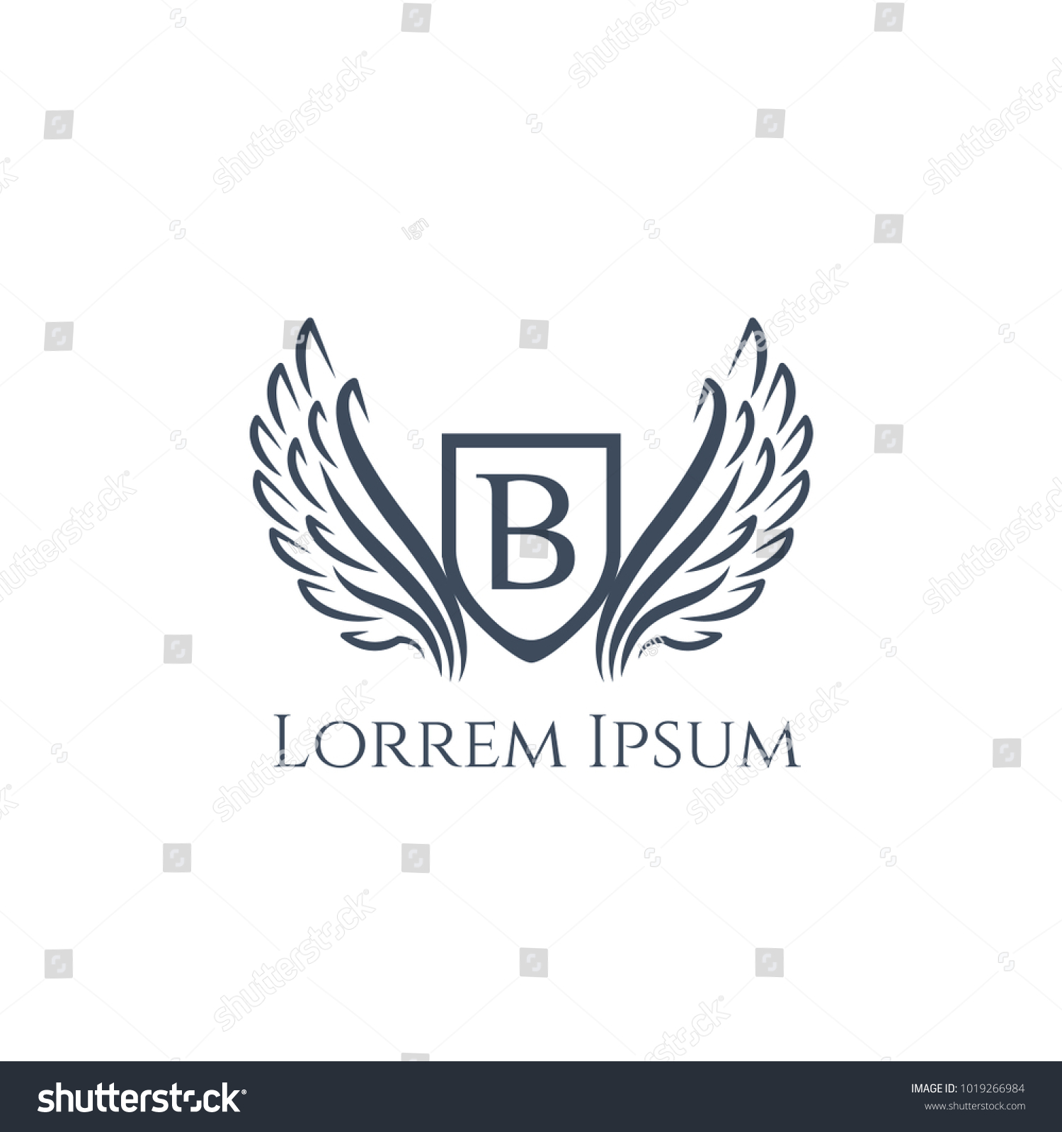 Wings Vector Logo Letter B Wing Stock Vector (Royalty Free) 1019266984 ...