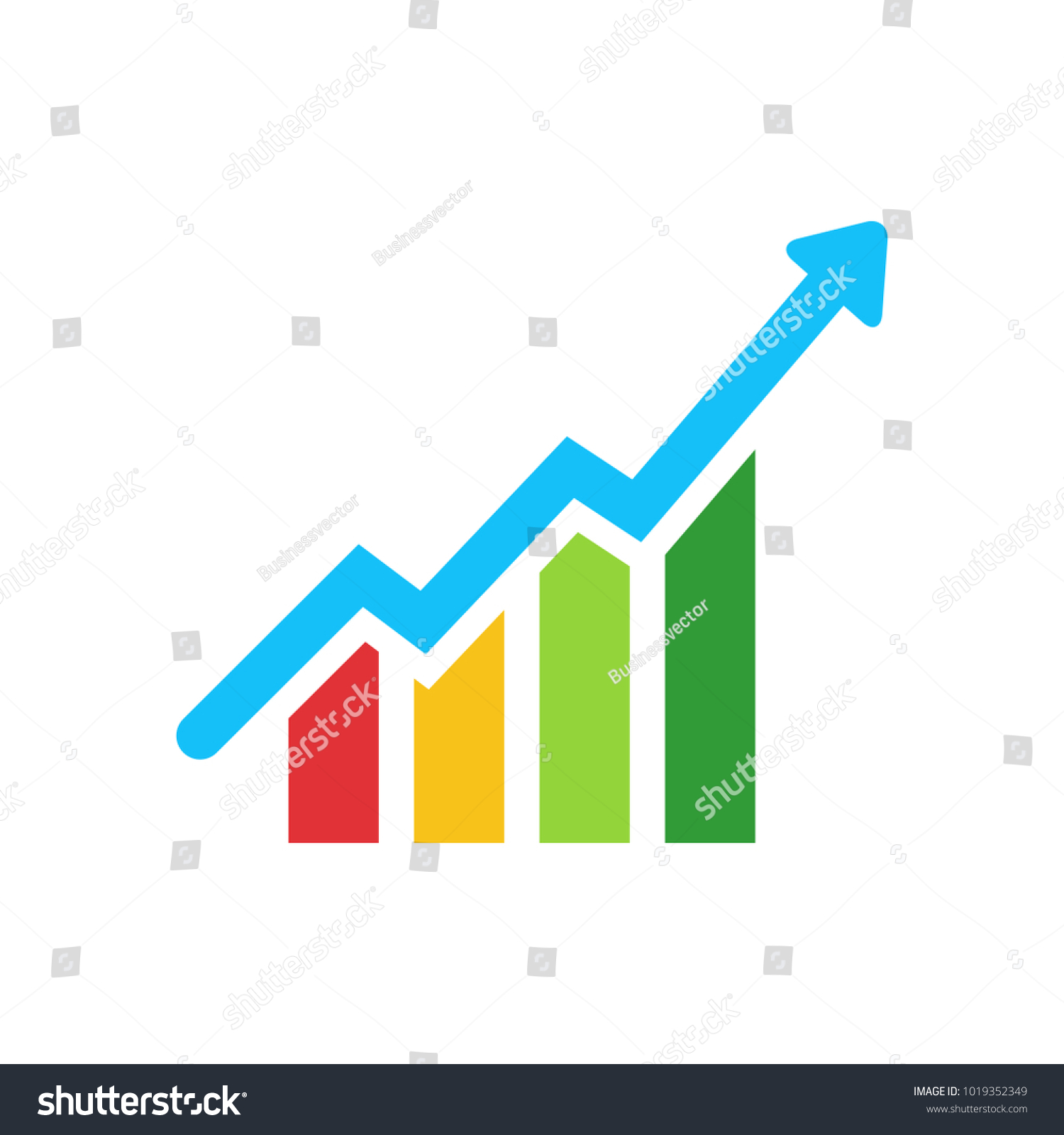 Growth Chart Icon Stock Vector (Royalty Free) 1019352349 | Shutterstock