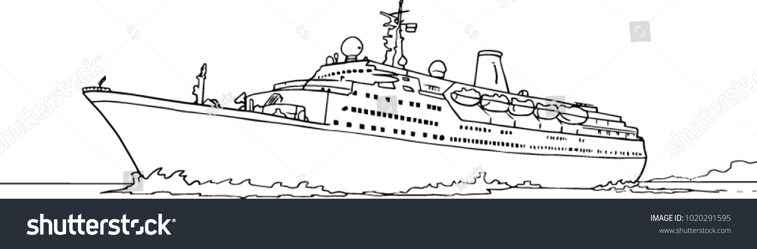 Vector Illustration Sea Cruise Ship Isolated Stock Vector (Royalty Free ...