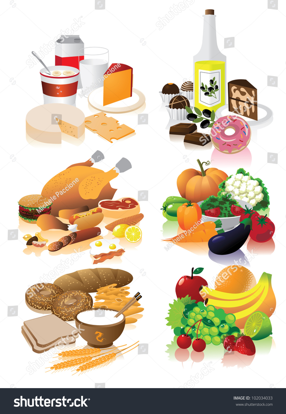 Food Groups Eps 8 Vector Grouped Stock Vector (Royalty Free) 102034033 ...