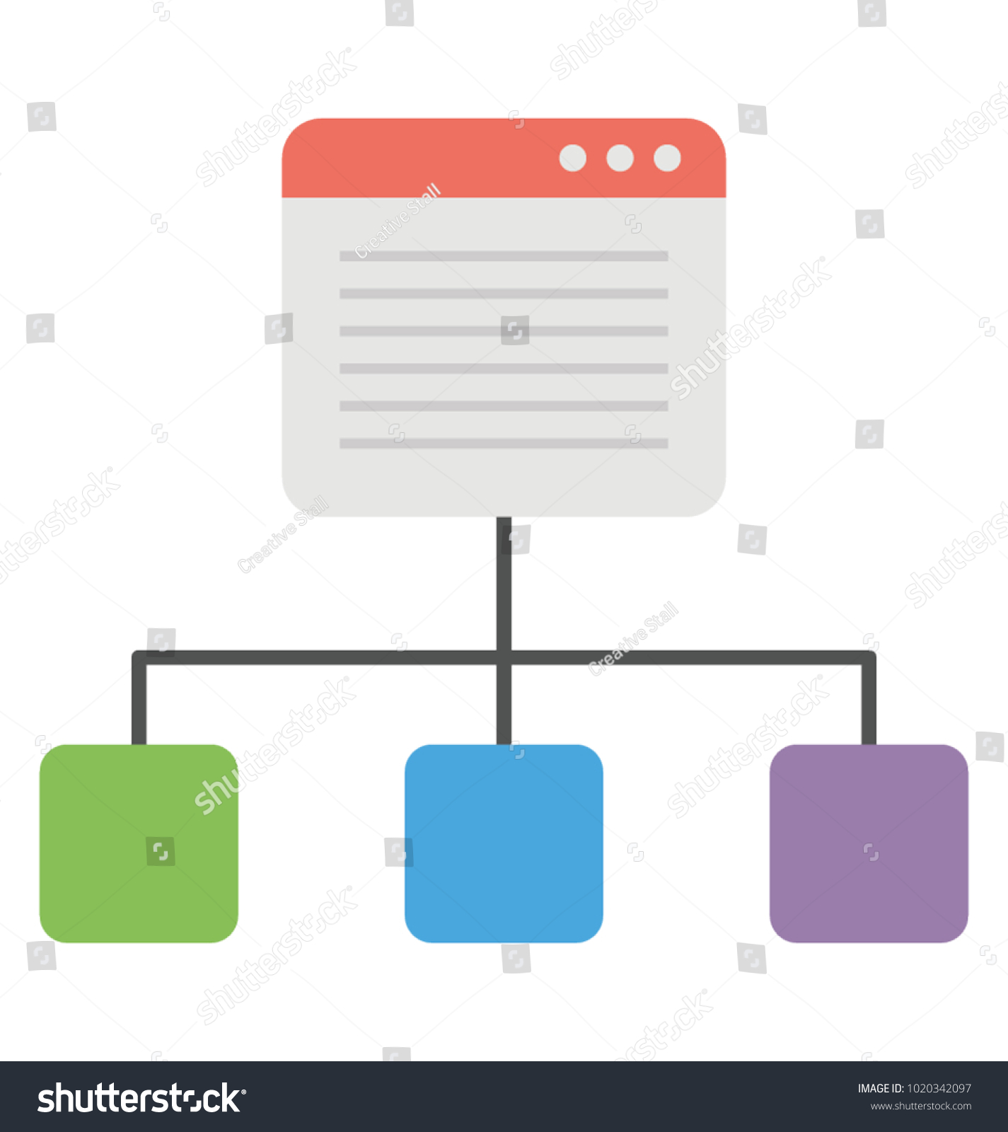 Website Hierarchy Structure Flat Design Sitemap Stock Vector (Royalty ...