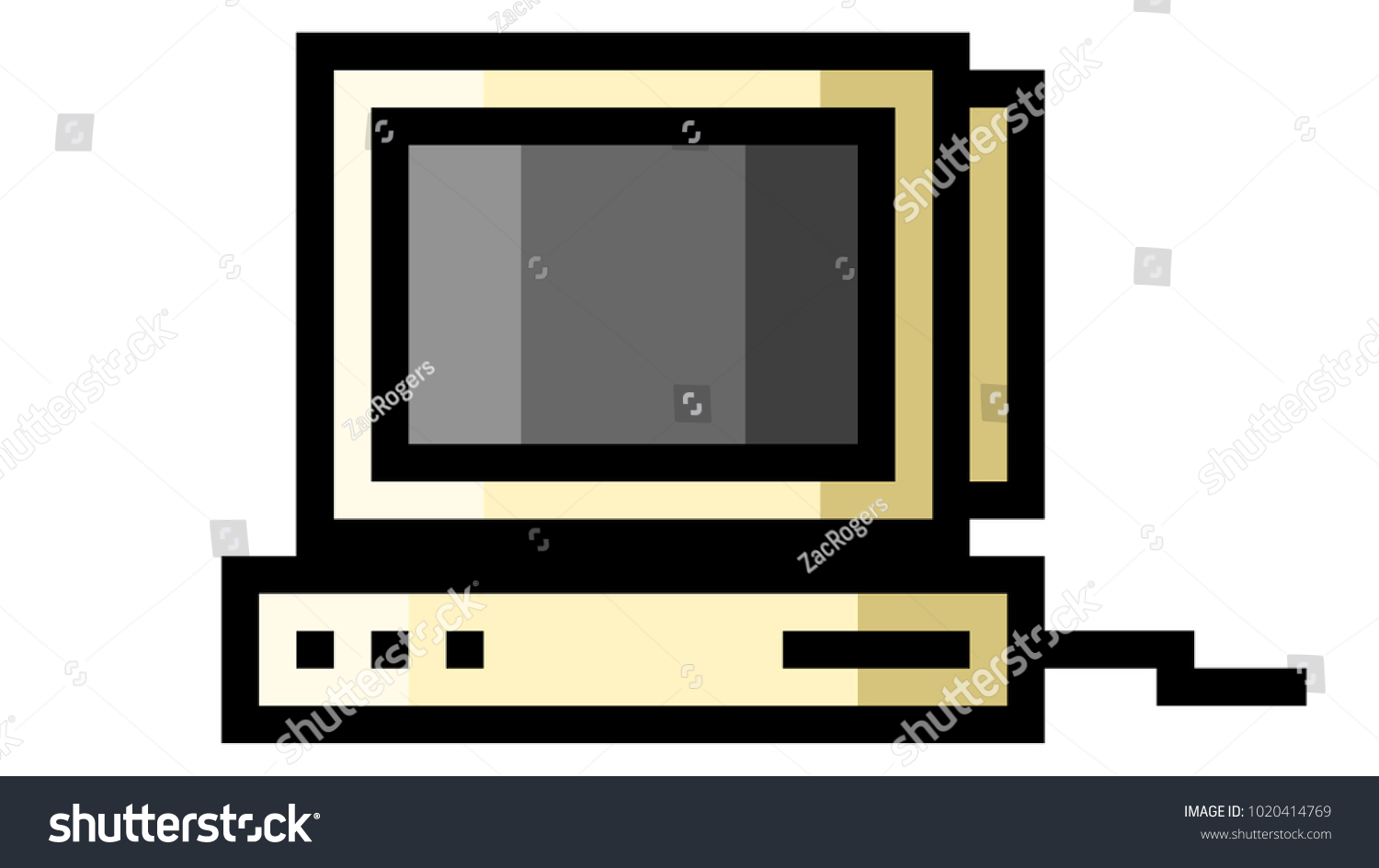 Pixel Art Old Computer Stock Vector Royalty Free Shutterstock