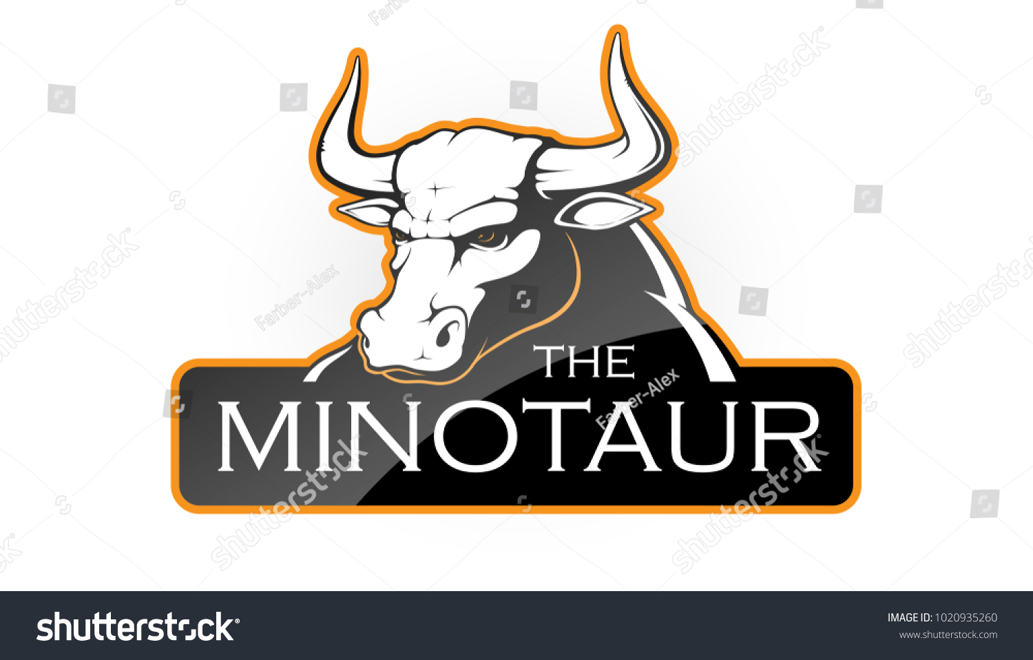 Minotaur On White Background Vector Illustratin Stock Vector (Royalty ...