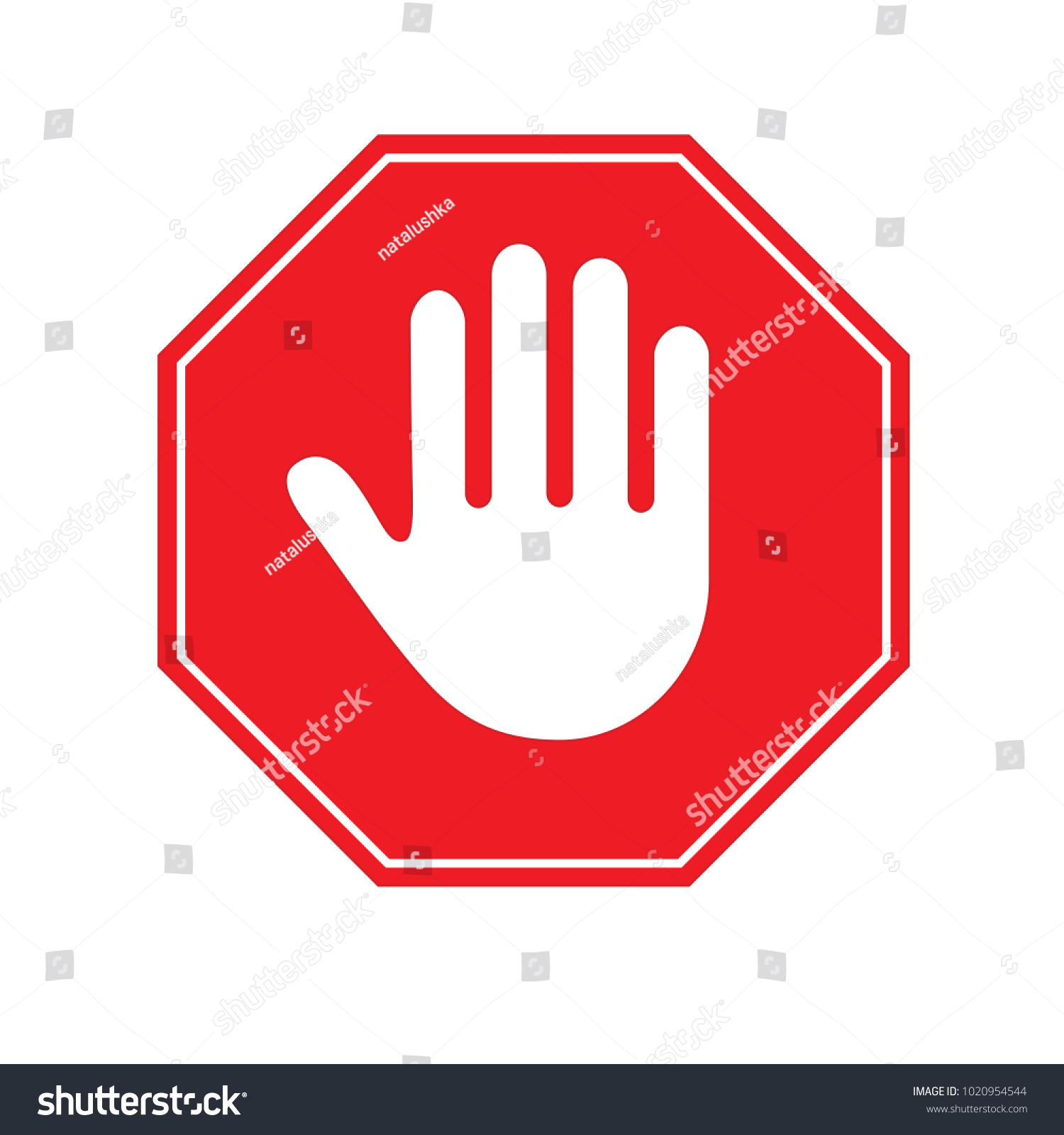 Stop Sign Isolated On White Background Stock Vector (Royalty Free ...