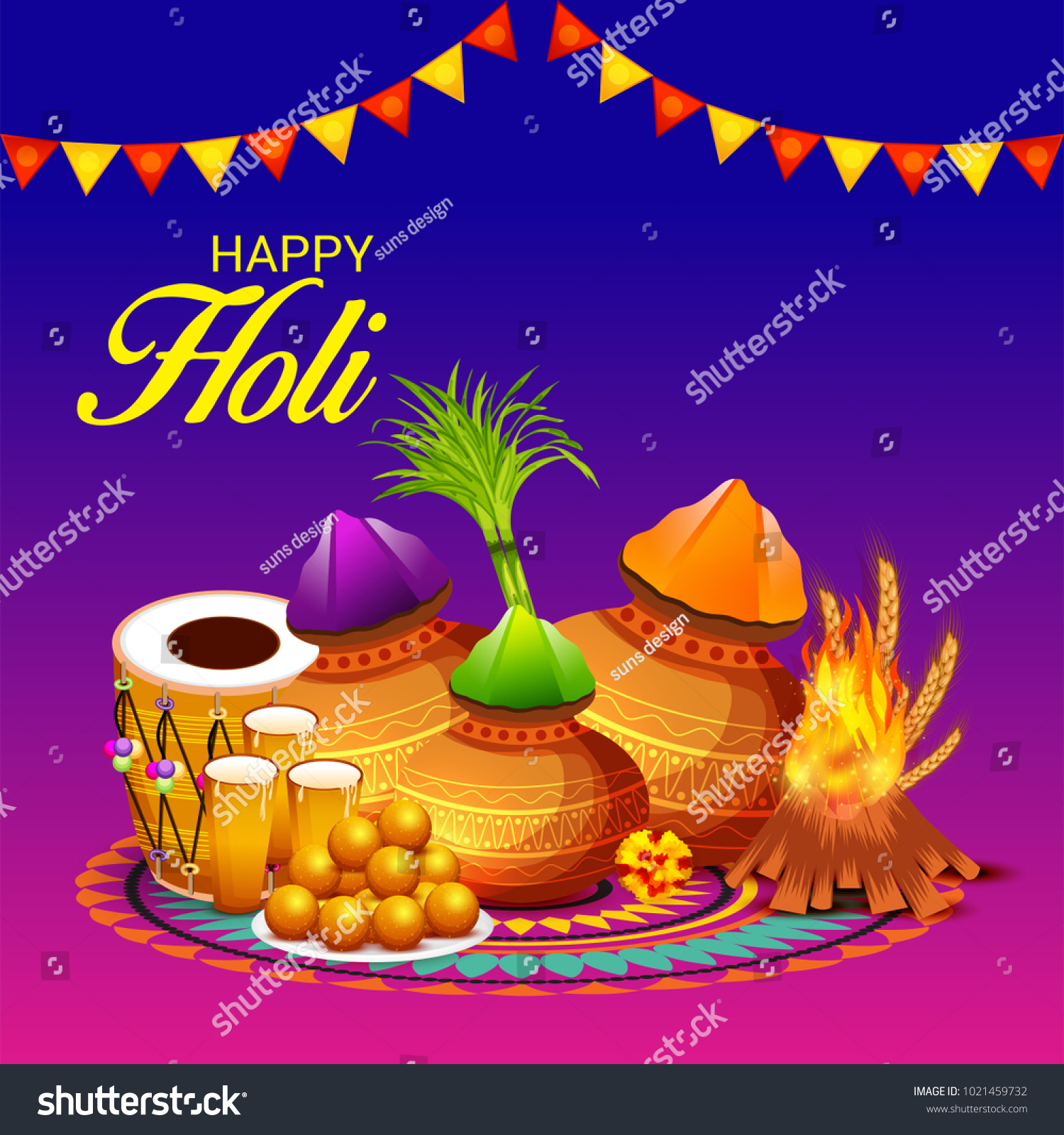 Vector Illustration Background Traditional Indian Festival Stock Vector ...
