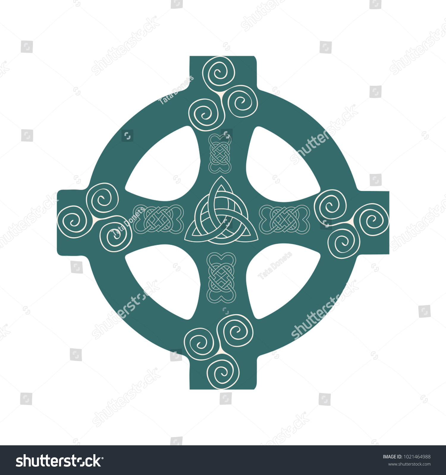 Celtic Wheel Cross Isolated Vector Illustration Stock Vector (Royalty ...